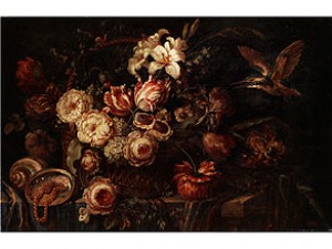 Blumenstilleben Mit Kolibri by Max LUBER - auction artwork with signature