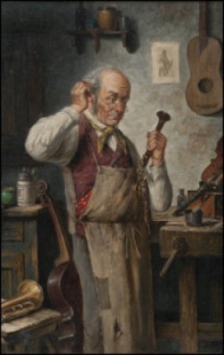 The Instrument Repairman by Carl OSTERSETZER - auction artwork with signature