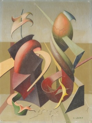 Abstract Composition by H. LOURIE - auction artwork with signature