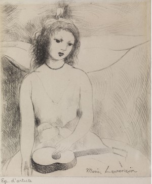 Junges Mädchen Mit Gitarre by Marie LAURENCIN
