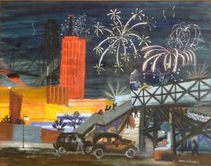 Fireworks In The City by Aaron BOHROD - auction artwork with signature