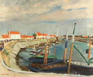 Boats In The Harbor by Paul Lucien MAZE - auction artwork with signature