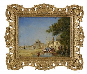 Orientalisk Stadsvy Med Figurscen I Förgrunden by Paul VERNON