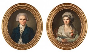 Herre Iklädd Blå Justacorpe Och Dam Iklädd Vit Klänning by Lorentz (The Younger) PASCH