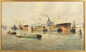 Hamnvy by J. Van DELDEN - auction artwork with signature