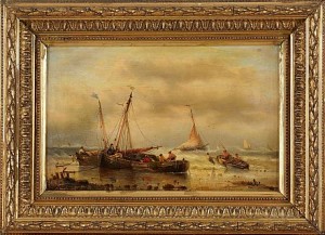 Kustbild Med Fiskebåtar by François Etienne MUSIN