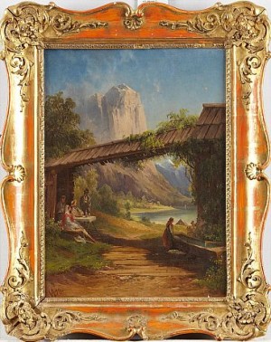Landskap Med Figurer by Georg GEYER - auction artwork with signature