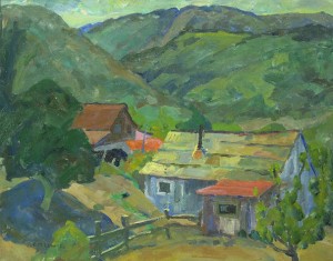 Valley Farm by Jeanette Maxfield LEWIS - auction artwork with signature
