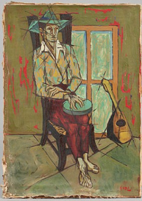 Man Med Tamburin by Abraham KROL