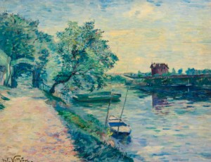 La Guinguette Au Bord De La Seine by Emmanuel Victor Auguste Marie De La VILLÉON