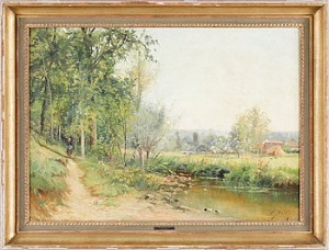 Landskap Med Vandrande Kvinna by Pierre Ernest BALLUE