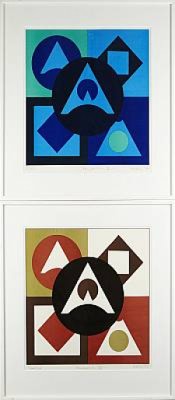 (2) Komposition Iv Resp. Komposition 2 by Tom MOSLEY - auction artwork with signature