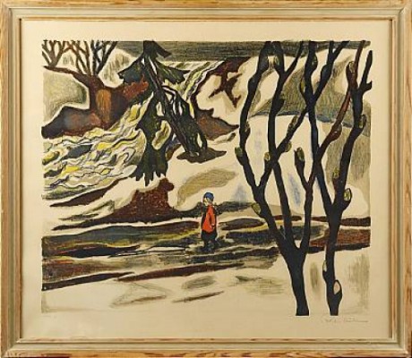 Flicka I Vårvinterlandskap by Reidar ‘Aulie’ AULIE