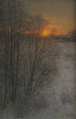 Vinterlandskap I Solnedgång by Per EKSTRÖM
