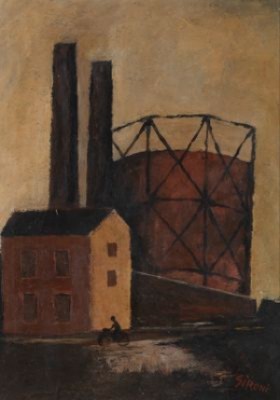Factory And Bicyclist by Mario SIRONI