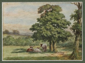Pastoralt Motiv Med Kor Under Träd by Joseph Dixon CLARK