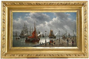 Journée Pluvieuse Le Quai De Nordrecht - Hollande by Auguste MUSIN