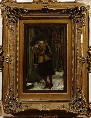 Cavalier Utanför Wärdshus by Max TODT - auction artwork with signature