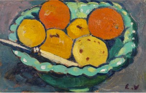 Stilleben Mit Orangen Und Zitronen In Einer Grünen Schale by Louis VALTAT