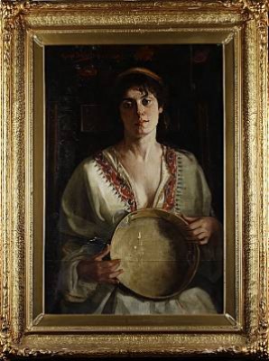 Kvinna Med Tamburin by Giorgio Del GRILLO