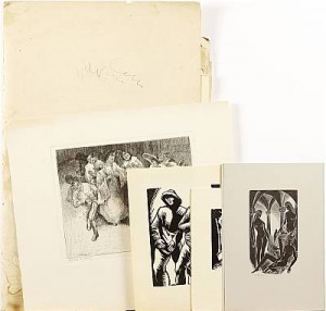 Samling Med 30 St Oramade Grafiska Blad by Hubert LEVIGNE - auction artwork with signature