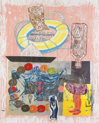 Up And Down. Lithograph, Woodcut, Etching And Collage (diptych by David SALLE