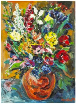 Stilleben Med Blommor I Vas by Albin AMELIN
