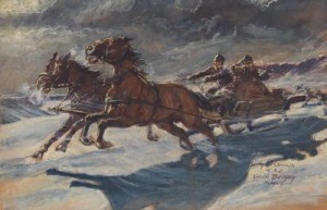 Sleigh In Winter, Mailly Le Camp by Zoltan BENYEY