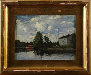 Herrgård Vid Vattendrag by K. KIELLIN - auction artwork with signature