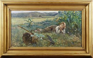 Skördeflicka by Tomás Muñoz LUCENA - auction artwork with signature