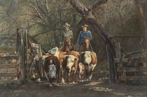 Last Of The Herd by Tim COX - auction artwork with signature