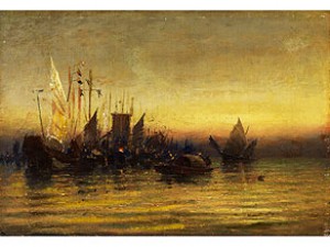 Abendliche Hafenszene by Felix ZIEM