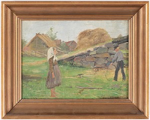 Lantligt Motiv Med Skördefolk by Lotten RÖNQUIST