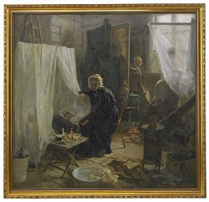 The Quarrel by Nikolai Alexeievich KASATKIN - auction artwork with signature
