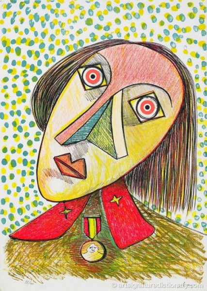 Portrait De Lady Abigail Masham by Enrico BAJ