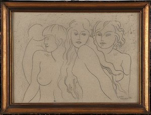 Tre Gracer by Ernst HANSEN - auction artwork with signature