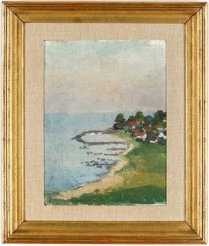 Enligt Påskrift Föreställande Vik by Elsa MUNKTELL-KYLBERG