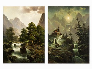Paar Hochgebirgslandschaften by Anton PICKERT - auction artwork with signature