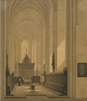 Interior Of The Cathedral At Aarhus, Jylland, Denmark by Heinrich HANSEN