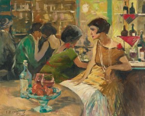 Au Café by Elie Anatole PAVIL