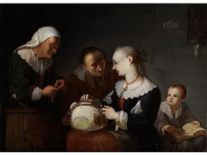Spitzenklöpplerin by Daniel PREISLER - auction artwork with signature