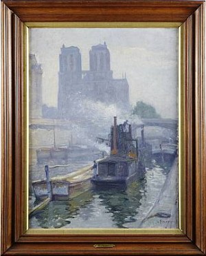 Motiv Från Seine by Max SILBERT - auction artwork with signature