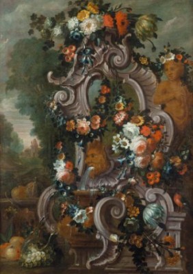 Natura Morta Di Fiori Ed Elemento Architettonico by Charles BIGEE