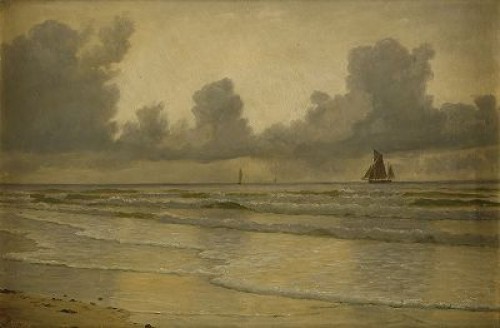 Kustvy Med Segelbåtar by Christian BLACHE