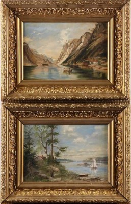 2 St, Kustlandskap Resp. Fjordlandskap by I. A. CRONVALL - auction artwork with signature