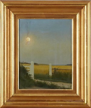 Måne över åker by Georg Harald SLOTT-MØLLER - auction artwork with signature