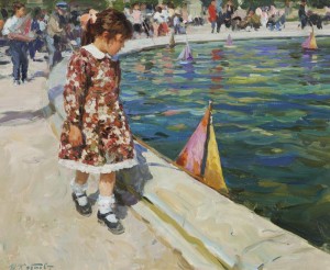Untitled (girl With Toy Boat) by Youri KROTOV - auction artwork with signature