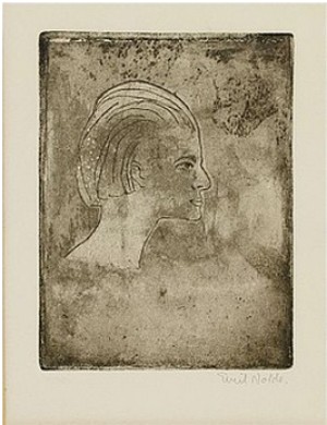 Frauenprofil by Emil NOLDE