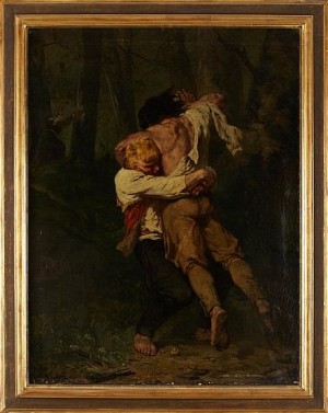Bråkande Pojkar by Evariste Vital LUMINAIS - auction artwork with signature