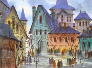 Old Little Street Of Prague by Anatole KRASNYANSKY - auction artwork with signature